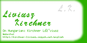 liviusz kirchner business card